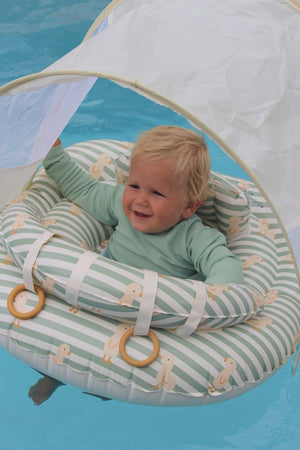 SUNNYLIFE Interactive Baby Float Duck Sage Stripe - S51IBFGR