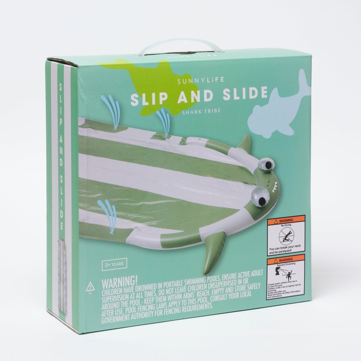 SUNNYLiFE Khaki Color Inflatable Slip And Slide Shark - S3PSLSST