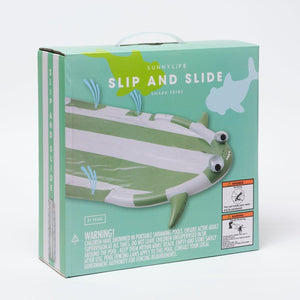 SUNNYLiFE Khaki Color Inflatable Slip And Slide Shark - S3PSLSST