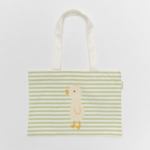 SUNNYLIFE Kids Canvas Beach Bag Duck Sage Stripe - S51KCBGR