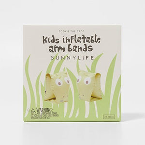SUNNYLiFE Kids Inflatable Arm Bands Cookie the Croc Light Khaki - S41FBCRC