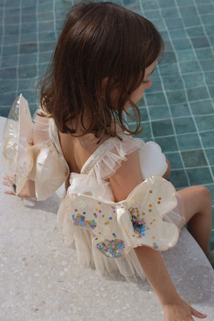 SUNNYLIFE Kids Inflatable Arm Bands Cotton Candy Glitter - S51KABCG