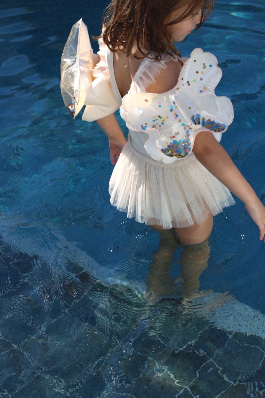 SUNNYLIFE Kids Inflatable Arm Bands Cotton Candy Glitter - S51KABCG