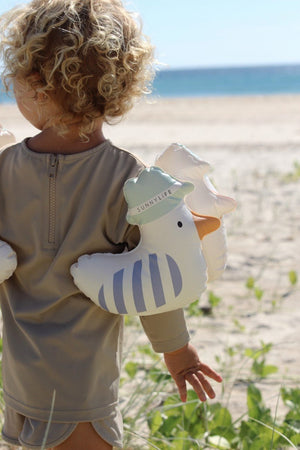 SUNNYLIFE Kids Inflatable Arm Bands Sid the Seagull Blue Stripe - S51KABBS