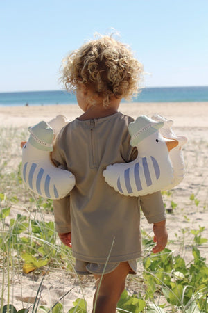 SUNNYLIFE Kids Inflatable Arm Bands Sid the Seagull Blue Stripe - S51KABBS