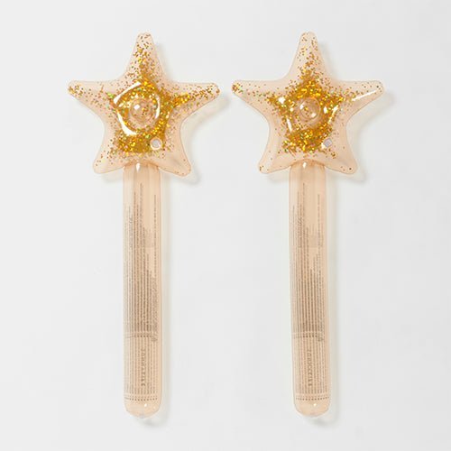 SUNNYLiFE Kids Inflatable Star Wand Princess Swan Gold Set of 2 - S41INSWN