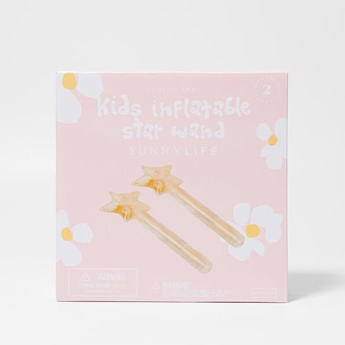SUNNYLiFE Kids Inflatable Star Wand Princess Swan Gold Set of 2 - S41INSWN