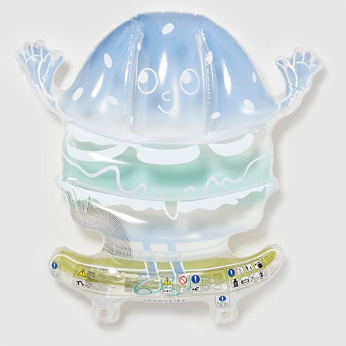 SUNNYLiFE Kids Lie-On Float Burger Boy The Sea Kids Blue-Lime - S41MLFSE