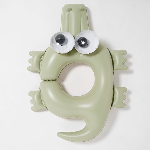 SUNNYLiFE Kids Pool Ring Cookie the Croc Khaki - S41PRCRC
