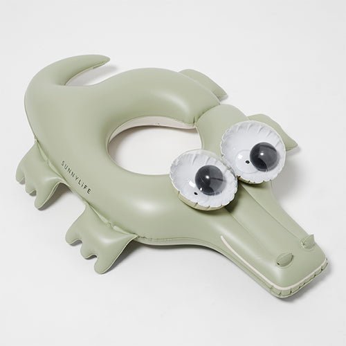 SUNNYLiFE Kids Pool Ring Cookie the Croc Khaki - S41PRCRC