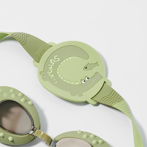 SUNNYLiFE Kids Swim Goggles Cookie The Croc Khaki - S41SGCRC