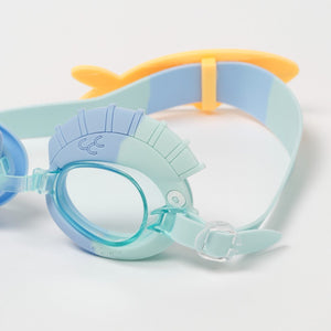 SUNNYLIFE Kids Swim Goggles Finn the Fish Aqua Blue - S51KSGAB