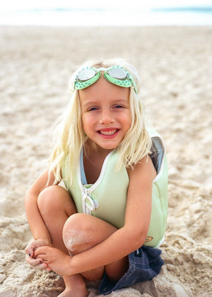 SUNNYLIFE Kids Swim Goggles Shred Turtle Aqua - Swim Goggles - | The Mom Store