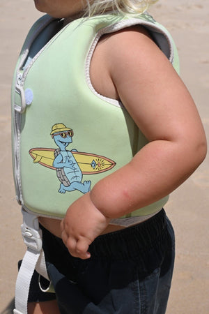 SUNNYLIFE Kids Swim Vest 1 - 2 Shred Turtle Aqua - RCSVSSTA