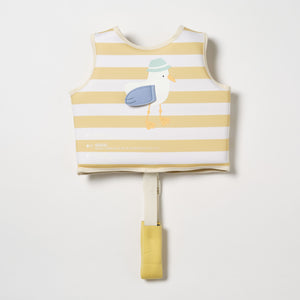 SUNNYLIFE Kids Swim Vest 1 - 2 Sid the Seagull Mustard Stripe - S51VVMS1