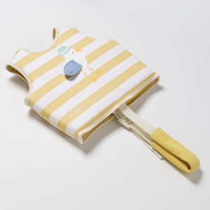SUNNYLIFE Kids Swim Vest 2 - 3 Sid the Seagull Mustard Stripe - S51VVMS2