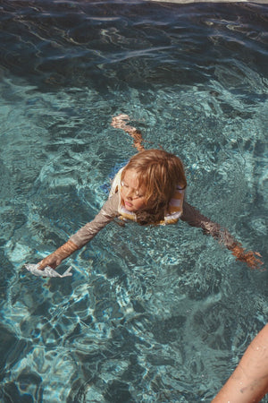 SUNNYLIFE Kids Swim Vest 3 - 6 Sid the Seagull Mustard Stripe - S51VVMS4