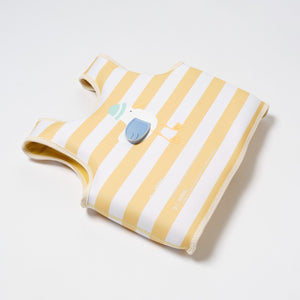 SUNNYLIFE Kids Swim Vest 3 - 6 Sid the Seagull Mustard Stripe - S51VVMS4