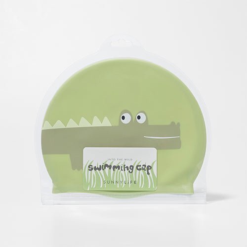 SUNNYLiFE Kids Swimming Cap Cookie the Croc Light Khaki - S41SCCRC
