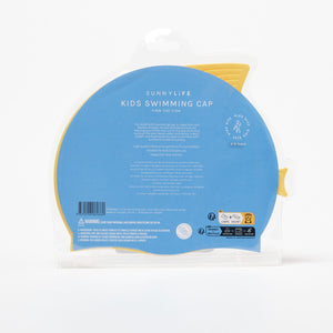 SUNNYLIFE Kids Swimming Cap Finn the Fish Mustard Stripe - S51SCMST