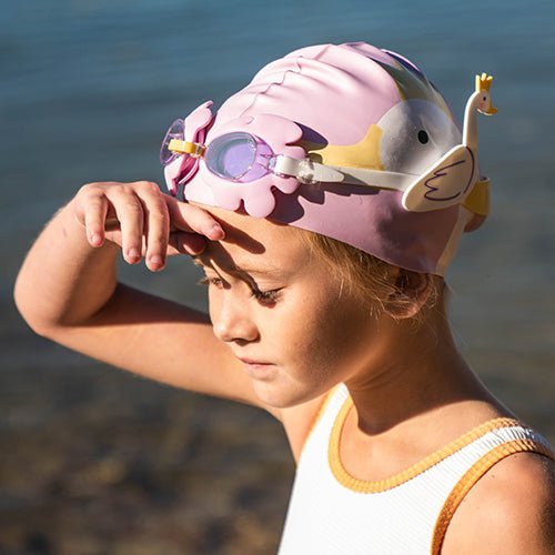 SUNNYLiFE Kids Swimming Cap Princess Swan Multi - S41SCSWN
