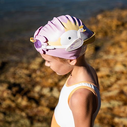 SUNNYLiFE Kids Swimming Cap Princess Swan Multi - S41SCSWN