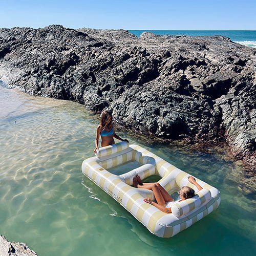 SUNNYLiFE Luxe Twin Hammock Float Mango Bay Soft Mustard - S41THCLR