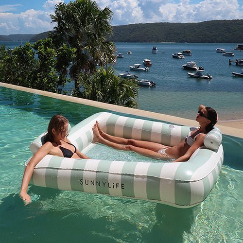 SUNNYLiFE Luxe Twin Hammock Float The Vacay Soft Olive - S41DHWHT