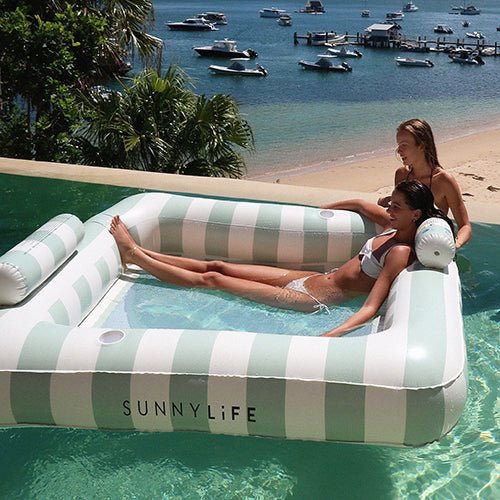 SUNNYLiFE Luxe Twin Hammock Float The Vacay Soft Olive - S41DHWHT
