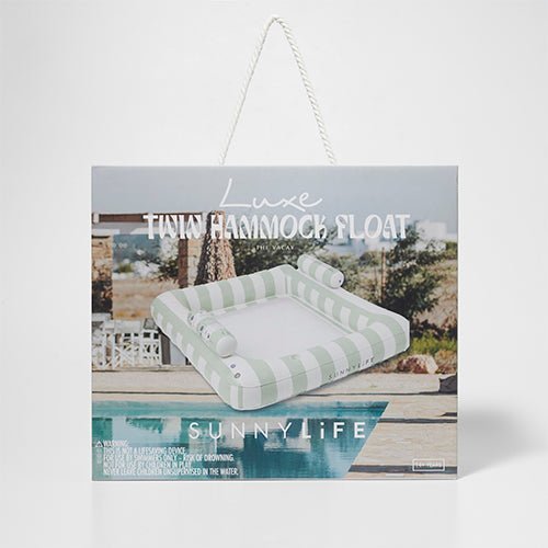 SUNNYLiFE Luxe Twin Hammock Float The Vacay Soft Olive - S41DHWHT