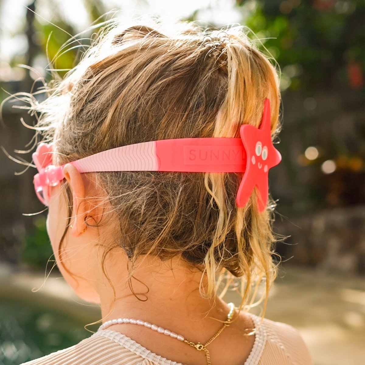 SUNNYLiFE Melody the Mermaid Mini Swim Goggles Neon Strawberry - SCMSGNST