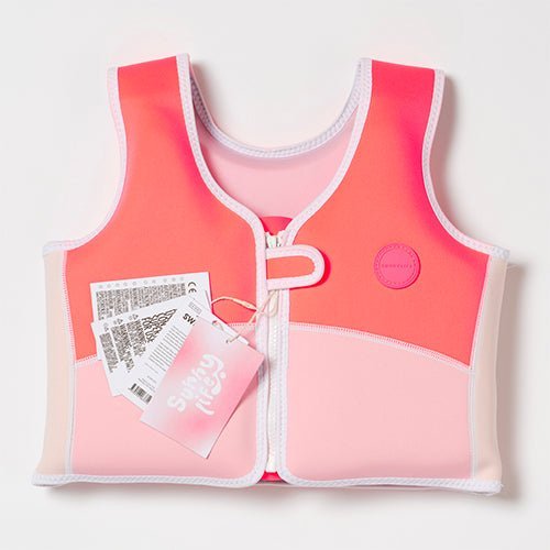 SUNNYLiFE Melody the Mermaid Swim Vest Neon Strawberry - SCMSVSTS