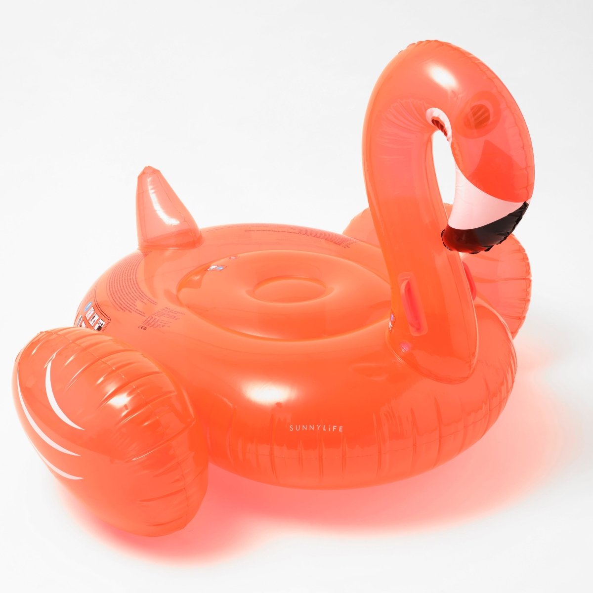 SUNNYLiFE Neon Color Inflatable Flamingo Luxe Ride-On Float Rosie Watermelon - S3LRIDNR