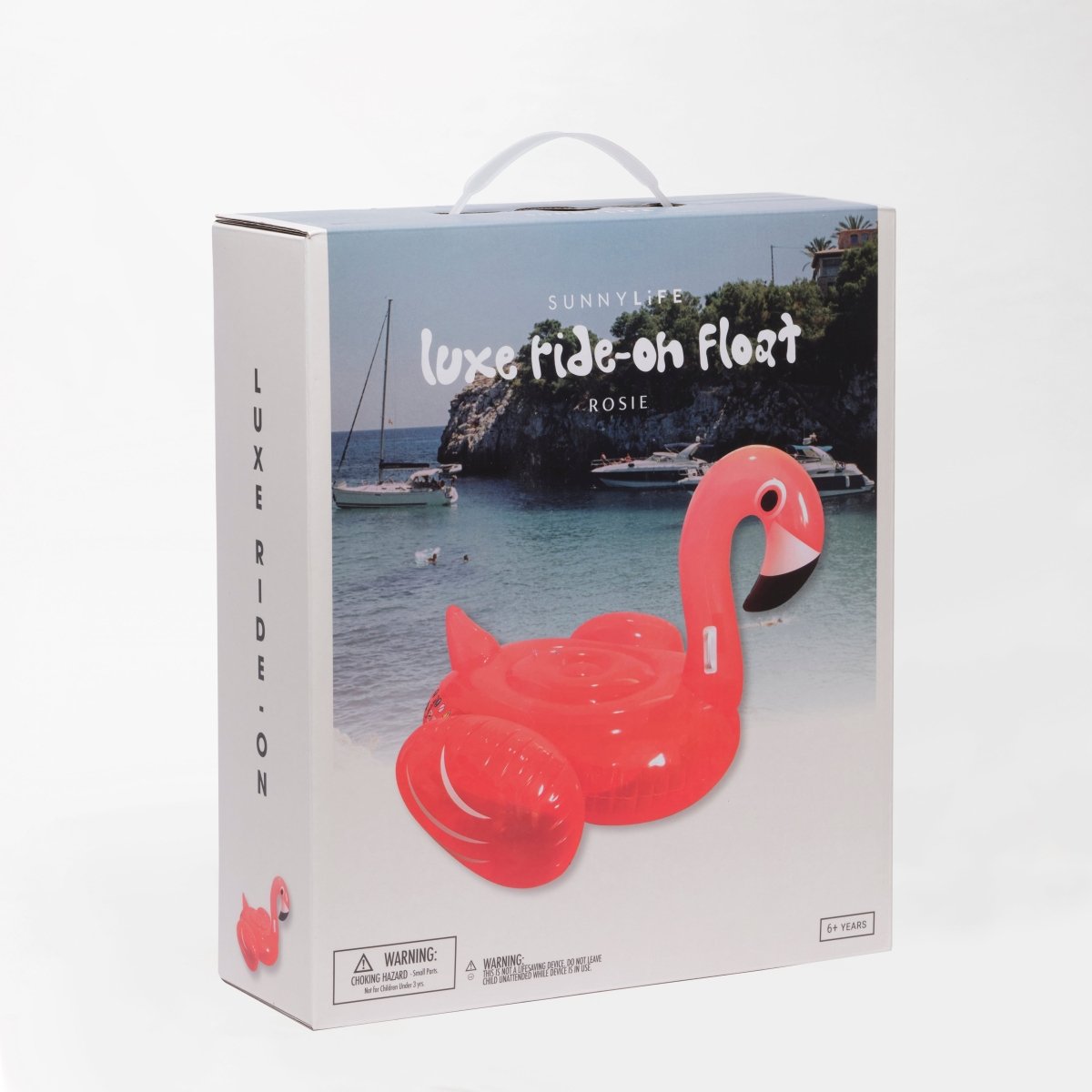 SUNNYLiFE Neon Color Inflatable Flamingo Luxe Ride-On Float Rosie Watermelon - S3LRIDNR