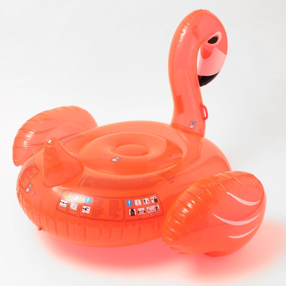 SUNNYLiFE Neon Color Inflatable Flamingo Luxe Ride-On Float Rosie Watermelon - S3LRIDNR