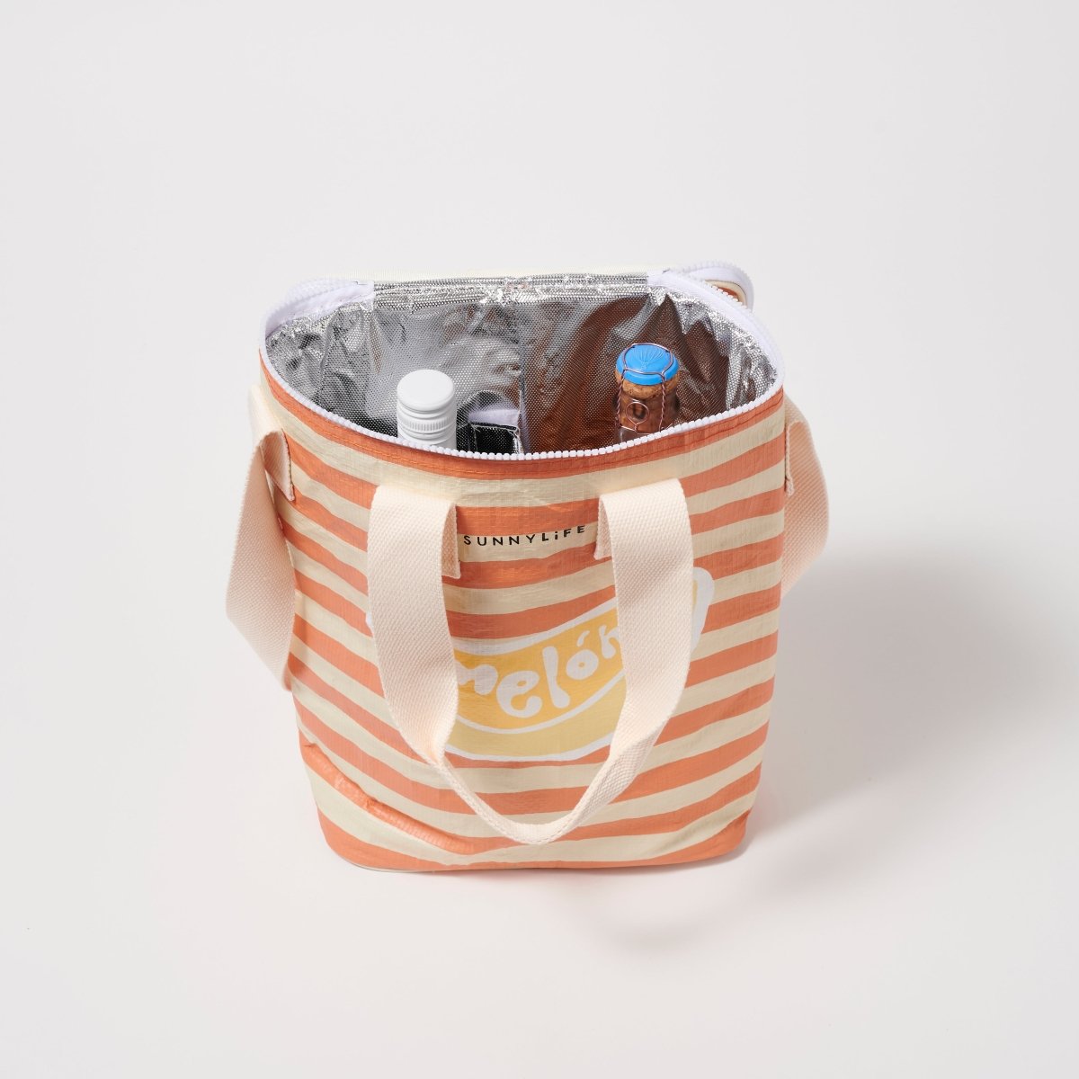 SUNNYLiFE Orange Color Den Studio Print Light Cooler Drinks Bag Utopia Melon - S3DLDRME