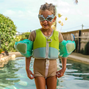 SUNNYLiFE Salty the Shark Float Bands Aqua - SCIFBAQU