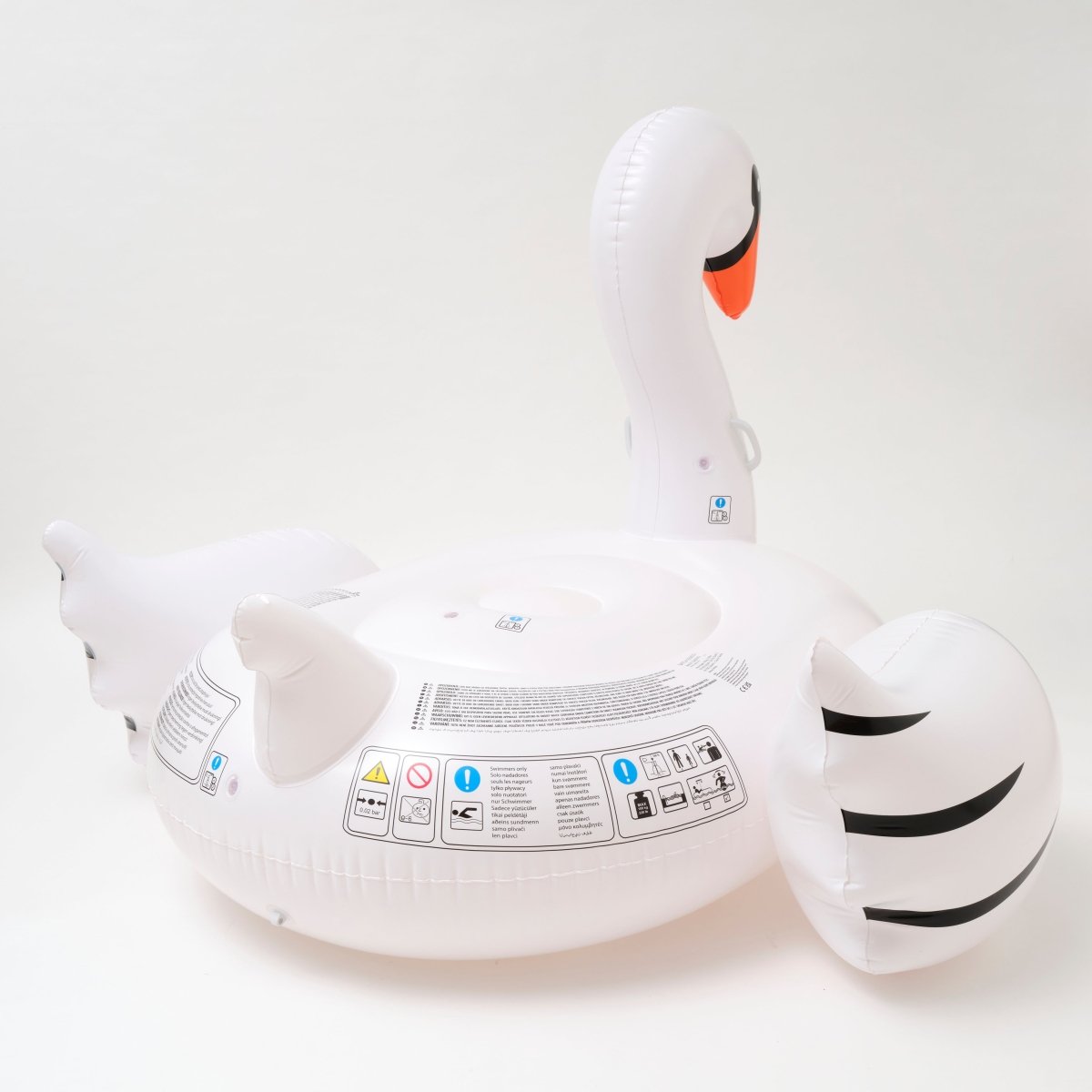 White Swans Inflatables SUNNYLiFE White Color Inflatable Luxe Ride-On Float Swan - S3LRIDWS