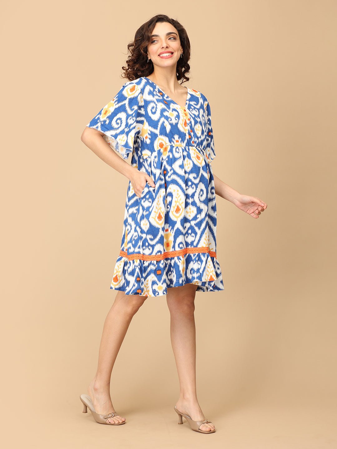 Sunset in Santorini Maternity and Nursing Dress - DRS - SD - SNIST - S