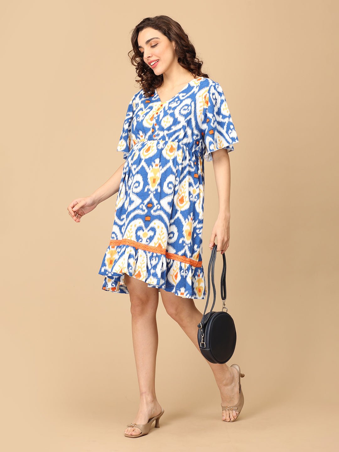 Sunset in Santorini Maternity and Nursing Dress - DRS - SD - SNIST - S