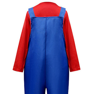 Super Brothers, Plumber Adult Halloween Costume Fancy Dress Up - S Halloween