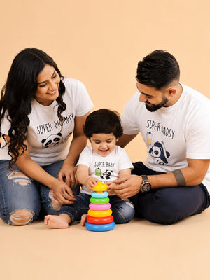 Super Parents Matching Family T Shirts - Combo Of 3 - Twinning Combo
