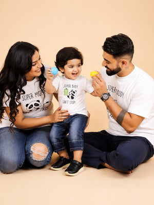 Super Parents Matching Family T Shirts - Combo Of 3 - Twinning Combo