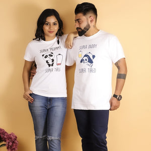 Super Parents Matching Family T Shirts- Set Of 3 - Twinning Combo