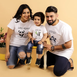 Super Parents Matching Family T Shirts- Set Of 3 - Twinning Combo