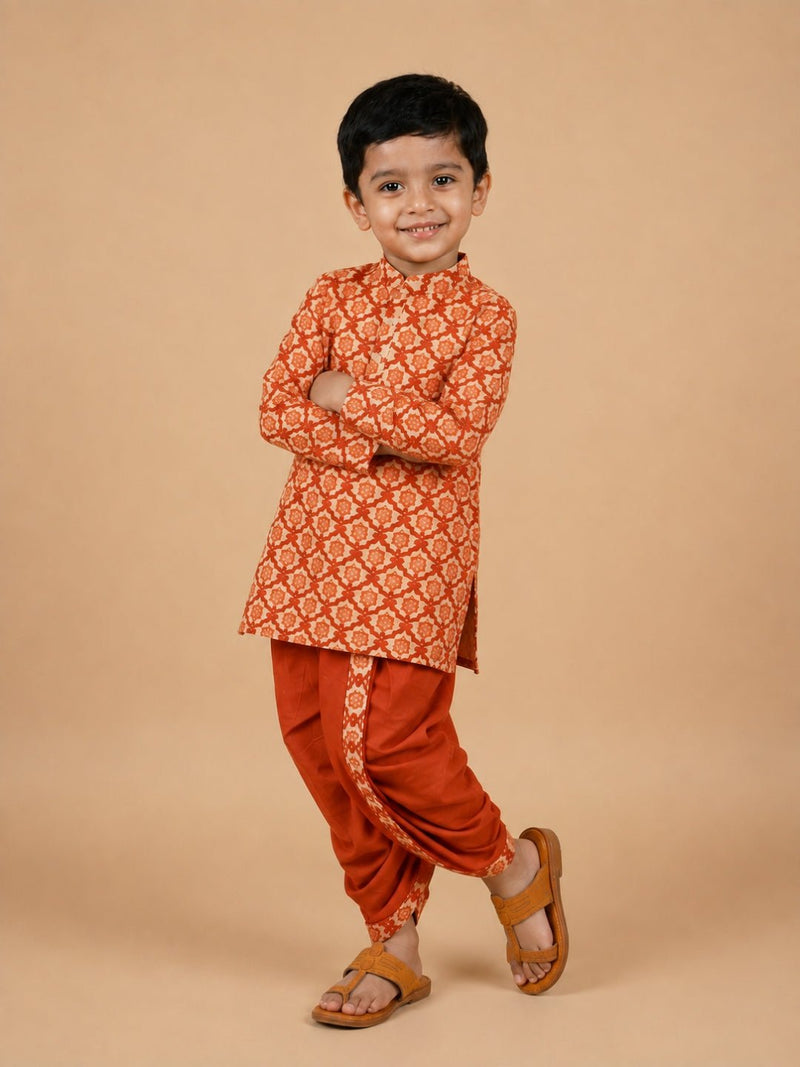 Surkh Bloom Boys Dhoti Kurta Set