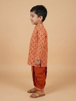 Surkh Bloom Boys Dhoti Kurta Set - 0-6 Months Boys Ethnic Set