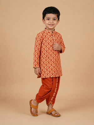 Surkh Bloom Boys Dhoti Kurta Set - 0-6 Months Boys Ethnic Set