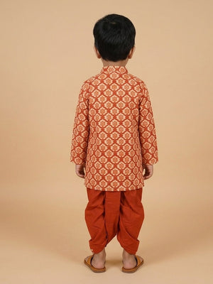 Surkh Bloom Boys Dhoti Kurta Set - 0-6 Months Boys Ethnic Set