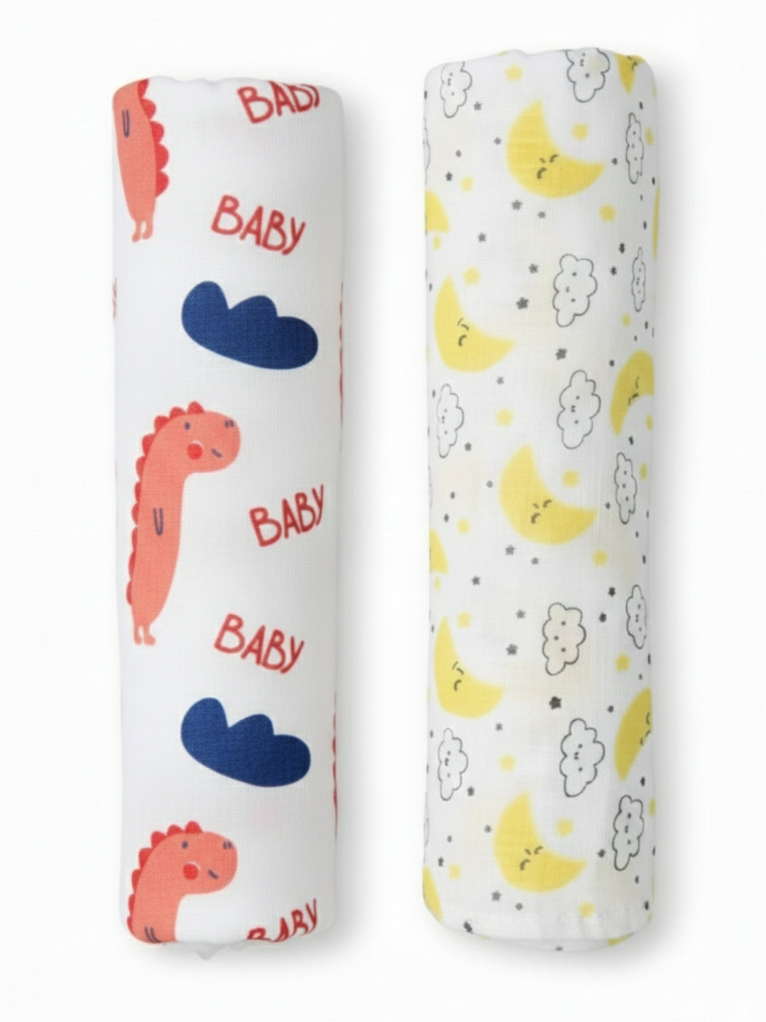 Baby Swaddle Wrap Combo- Baby Dino & Moon And Stars